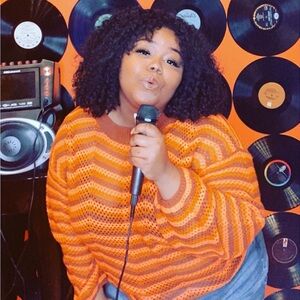 Orange Striped Sweater for Women